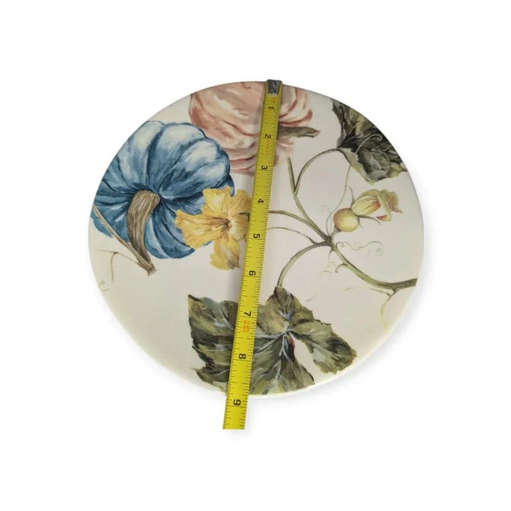 Southern Living Holiday Deer & Harvest Round Earthenware Accent Plates Set Of 2